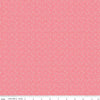 Image of Peach Cobbler Meadow Pink quilting cotton fabric by Lily Ashbury for Riley Blake Designs. Features flowers on a pink background. Cute Little Fabric Shop.
