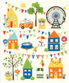 Summer's in Town Panel Summer Fabric - Riley Blake Quilting Cotton Fabric