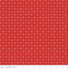 Image of Summer's in Town Circle Dots Red quilting cotton fabric by Sandy Gervais for Riley Blake Designs. Features a geometric design on a red background. Cute Little Fabric Shop.