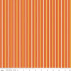 Image of Summer's in Town Stripes Orange quilting cotton fabric by Sandy Gervais for Riley Blake Designs. Features stripes on an orange background. Cute Little Fabric Shop.