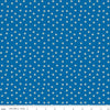 Image of Summer's in Town Daisies Blue quilting cotton fabric by Sandy Gervais for Riley Blake Designs. Features flowers on a blue background. Cute Little Fabric Shop.