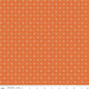 Image of Summer's in Town Circle Dots Orange quilting cotton fabric by Sandy Gervais for Riley Blake Designs. Features a geometric design on an orange background. Cute Little Fabric Shop.