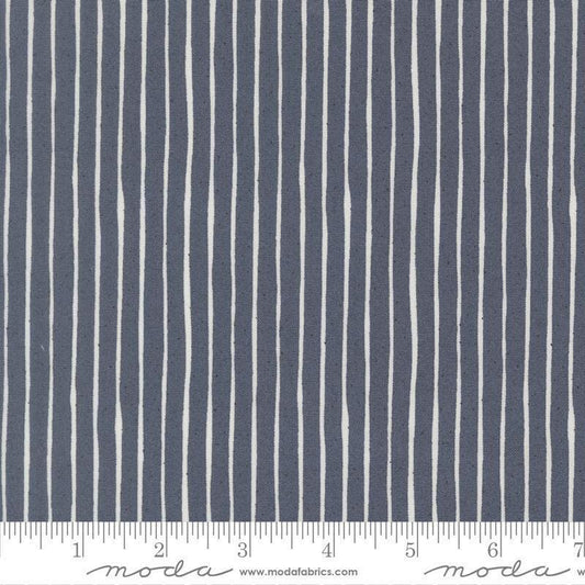Independence Day Stripes Indigo quilting cotton fabric by Sweetwater for Moda Fabrics. Features stripes on a blue background. Cute Little Fabric Shop.