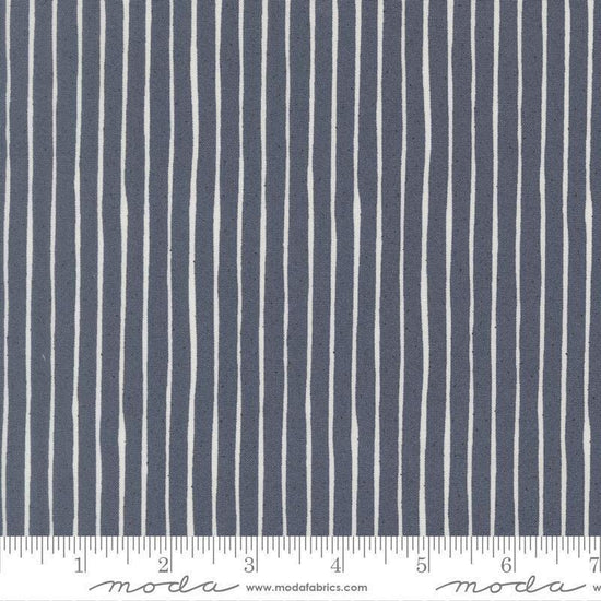 Independence Day Stripes Indigo quilting cotton fabric by Sweetwater for Moda Fabrics. Features stripes on a blue background. Cute Little Fabric Shop.
