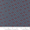 Independence Day Bowties Indigo quilting cotton fabric by Sweetwater for Moda Fabrics. Features bowties on a blue background. Cute Little Fabric Shop.