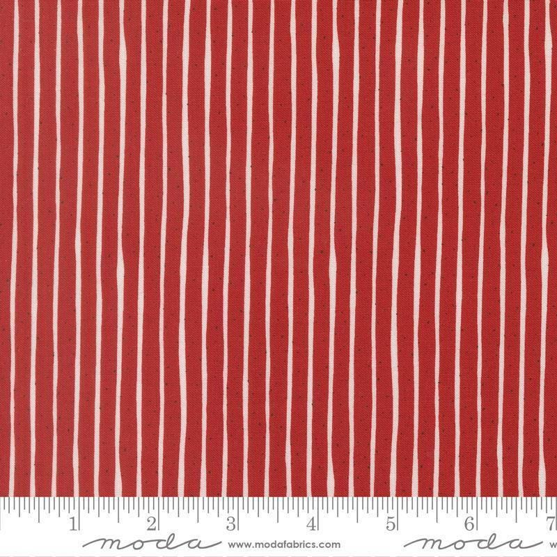 Independence Day Stripes Red quilting cotton fabric by Sweetwater for Moda Fabrics. Features stripes on a red background. Cute Little Fabric Shop.