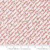 Independence Day States Vanilla Red quilting cotton fabric by Sweetwater for Moda Fabrics. Features text on a white background. Cute Little Fabric Shop.