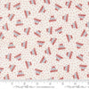 Independence Day God Bless America Vanilla quilting cotton fabric by Sweetwater for Moda Fabrics. Features dots on a white background. Cute Little Fabric Shop.