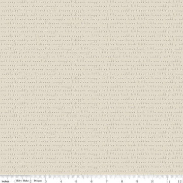 Image of Leo & Savannah Text Sand quilting cotton fabric by Deena Rutter for Riley Blake Designs. Features words on a cream background. Cute Little Fabric Shop.