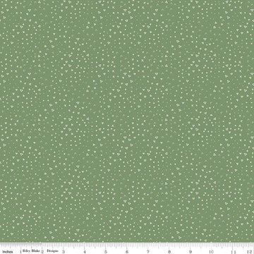Image of Leo & Savannah Terrain Green quilting cotton fabric by Deena Rutter for Riley Blake Designs. Features shapes on a green background. Cute Little Fabric Shop.