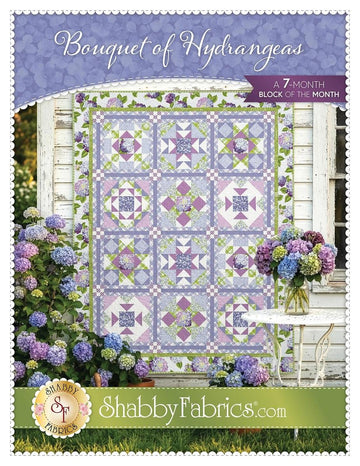 SALE Bouquet of Hydrangeas Block of the Month PATTERN Floral Block Pattern - Riley Blake INSTRUCTIONS Only