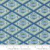 Image of Saltwater Blue Lagoon Ocean quilting cotton fabric by Cathe Holden for Moda Fabrics. Features ginger ale ads on a blue background. Cute Little Fabric Shop.