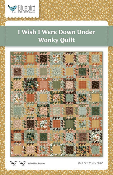 SALE I Wish I Were Down Under Wonky Quilt PATTERN Geometric Pattern - Riley Blake INSTRUCTIONS Only