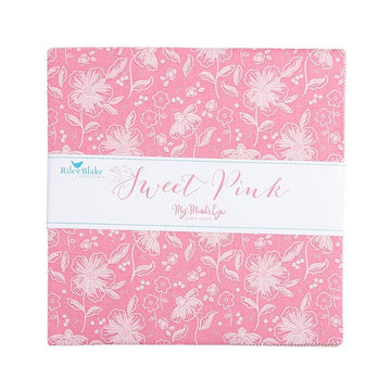 Sweet Pink 10" Stacker Floral Fabric - 10-17410-42 - 42-Piece Precut - Riley Blake Quilting Cotton Fabric