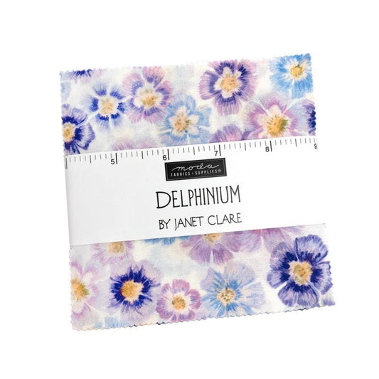 Delphinium Charm Pack Floral Fabric - 24650PP - 42-Piece Precut  - Moda Fabrics Quilting Cotton Fabric