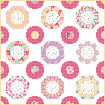 Flowering Wreaths Quilt PATTERN Floral Pattern - Riley Blake INSTRUCTIONS Only