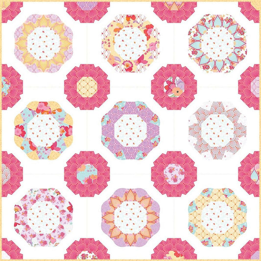 Flowering Wreaths Quilt PATTERN Floral Pattern - Riley Blake INSTRUCTIONS Only
