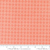 Image of Summers End Trellis Sunflower quilting cotton fabric by Fig Tree Co for Moda Fabrics. Features a geometric pattern on an orange background. Cute Little Fabric Shop.