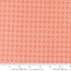 Image of Summers End Trellis Sunflower quilting cotton fabric by Fig Tree Co for Moda Fabrics. Features a geometric pattern on an orange background. Cute Little Fabric Shop.