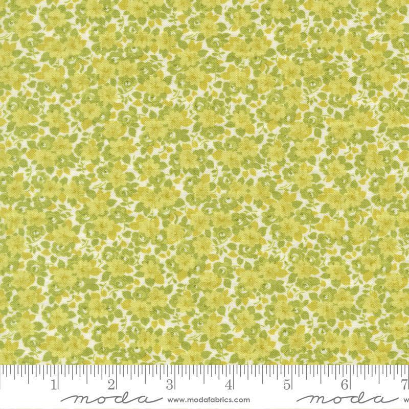 Image of Summers End Meadow Grass quilting cotton fabric by Fig Tree Co for Moda Fabrics. Features flowers on a green background. Cute Little Fabric Shop.