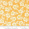 Image of Summers End Cosmos Sunflower quilting cotton fabric by Fig Tree Co for Moda Fabrics. Features flowers on a yellow background. Cute Little Fabric Shop.