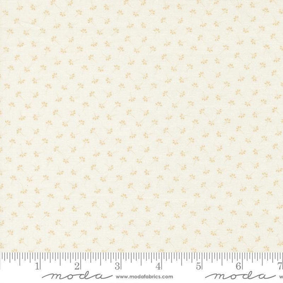 Image of Summers End Dandelion Cloud quilting cotton fabric by Fig Tree Co for Moda Fabrics. Features flowers on a cream background. Cute Little Fabric Shop.
