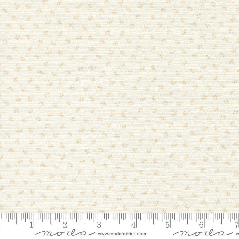 Image of Summers End Dandelion Cloud quilting cotton fabric by Fig Tree Co for Moda Fabrics. Features flowers on a cream background. Cute Little Fabric Shop.