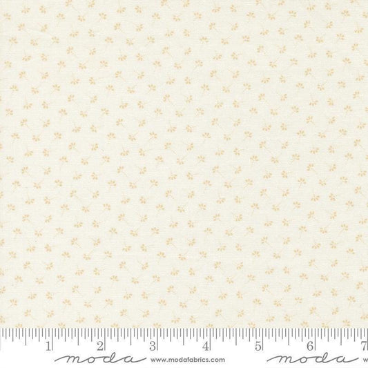 Image of Summers End Dandelion Cloud quilting cotton fabric by Fig Tree Co for Moda Fabrics. Features flowers on a cream background. Cute Little Fabric Shop.