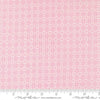 Image of Summers End Trellis Lilac quilting cotton fabric by Fig Tree Co for Moda Fabrics. Features a geometric pattern on a pink background. Cute Little Fabric Shop.
