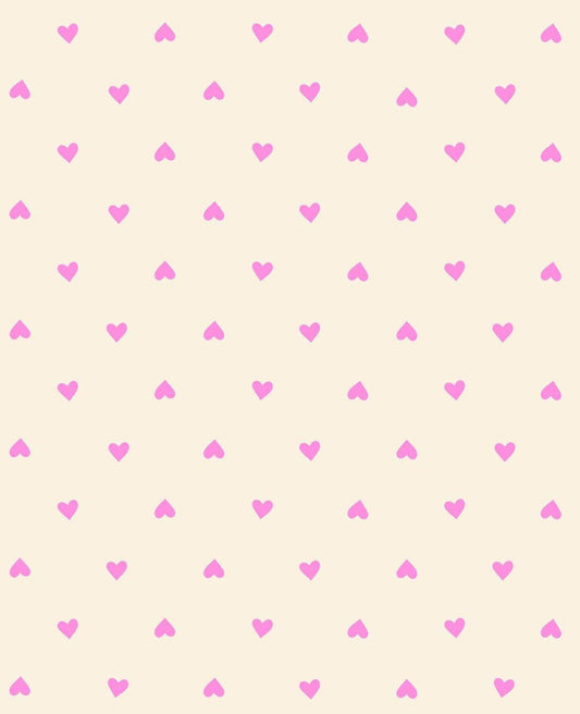 Trinketry Hearts Neon Rose Cream Polka Dot Fabric - RS0091 - Moda Fabrics Quilting Cotton Fabric
