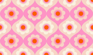 Trinketry Floral Flamingo Pink Floral Fabric - RS0114 - Moda Fabrics Quilting Cotton Fabric