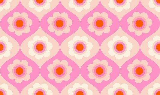 Trinketry Floral Flamingo Pink Floral Fabric - RS0114 - Moda Fabrics Quilting Cotton Fabric