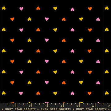 Trinketry Hearts Black Polka Dot Fabric - RS0091 - Moda Fabrics Quilting Cotton Fabric