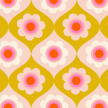 Trinketry Floral Goldenrod Yellow Floral Fabric - RS0114 - Moda Fabrics Quilting Cotton Fabric