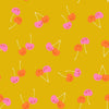 Trinketry Cherry Friends Goldenrod Yellow Cherry Fabric - RS0112 - Moda Fabrics Quilting Cotton Fabric