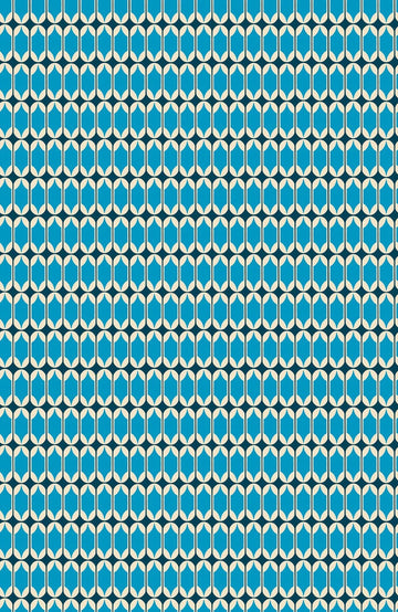 SALE Trinketry Geometric Bright Blue Striped Fabric - RS0115 - Moda Fabrics Quilting Cotton Fabric