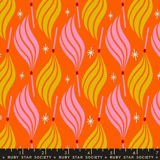 SALE Trinketry Lit Goldfish Orange Fire Fabric - RS0113 - Moda Fabrics Quilting Cotton Fabric