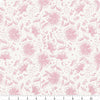 Image of Sweet Pink Main Cream quilting cotton fabric by My Mind's Eye for Riley Blake Design. Features flowers on a cream background. Cute Little Fabric Shop.