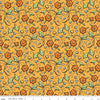 Image of Scary Scraps Fall Floral Orange quilting cotton fabric by J Wecker Frisch for Riley Blake Designs. Features flowers on an orange background. Cute Little Fabric Shop.