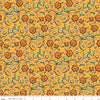 Image of Scary Scraps Fall Floral Orange quilting cotton fabric by J Wecker Frisch for Riley Blake Designs. Features flowers on an orange background. Cute Little Fabric Shop.