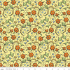 Image of Scary Scraps Fall Floral Yellow quilting cotton fabric by J Wecker Frisch for Riley Blake Designs. Features flowers on a yellow background. Cute Little Fabric Shop.