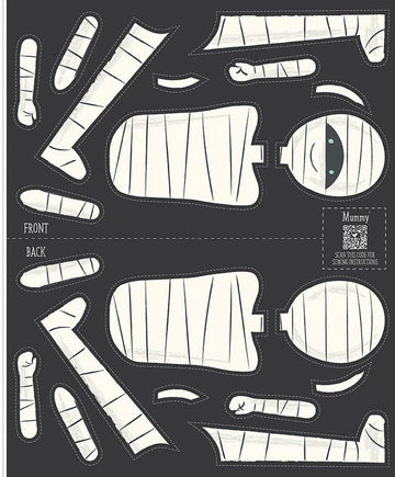 SALE Frank and Friends Mummy Panel Doll Pattern Panel - P17479 - Riley Blake Quilting Cotton Fabric