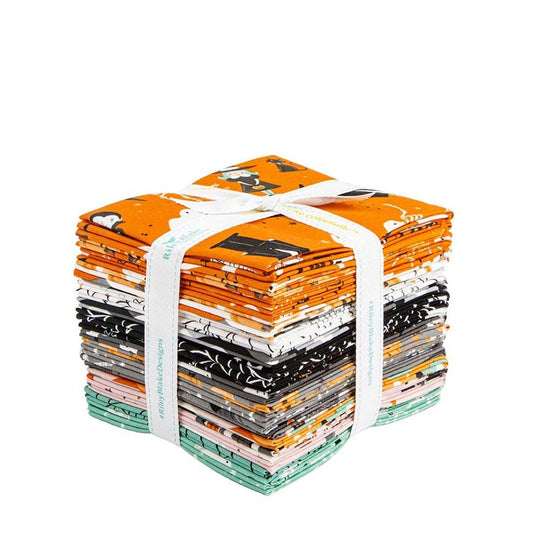 SALE Frank and Friends Fat Quarter Bundle Halloween Fabric - FQ-17470-24 - 24-piece Precut - Riley Blake Quilting Cotton Fabric