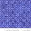 Image of Delphinium Flourish Agapanthus quilting cotton by Janet Clare for Moda Fabrics. Features a geometric pattern on a blue background. Cute Little Fabric Shop.