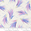 Image of Delphinium Larkspur Snowdrop quilting cotton by Janet Clare for Moda Fabrics. Features flowers on a white background. Cute Little Fabric Shop.