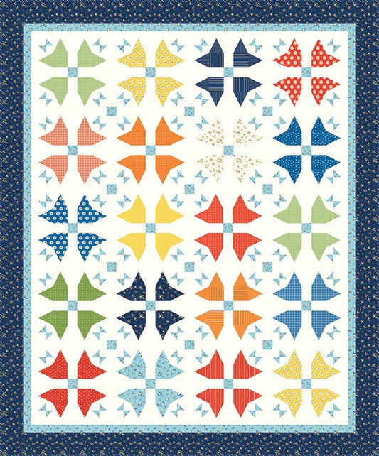 Whirligigs Quilt PATTERN Floral Pattern - Riley Blake INSTRUCTIONS Only