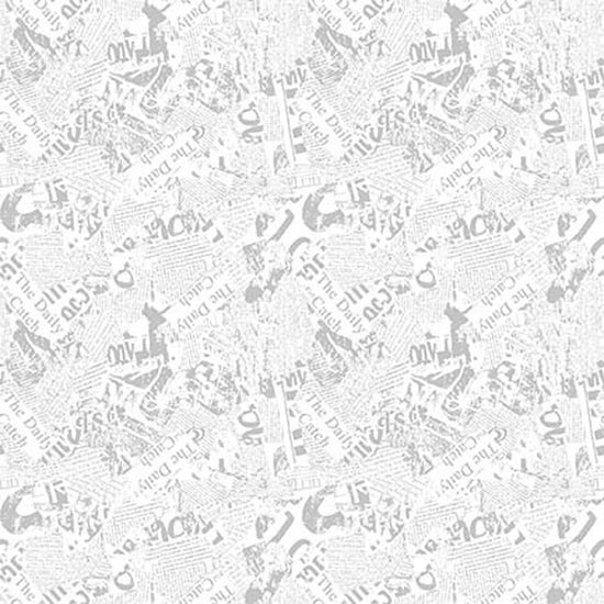Image of By The Seashore The Daily Catch Newsprint Light Gray quilting cotton fabric by Claire Holliday, Features PATTERN on a color Background. Cute Little Fabric Shop.