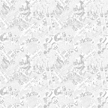 Image of By The Seashore The Daily Catch Newsprint Light Gray quilting cotton fabric by Claire Holliday, Features PATTERN on a color Background. Cute Little Fabric Shop.