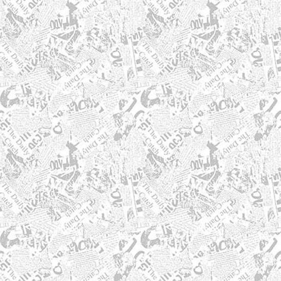 Image of By The Seashore The Daily Catch Newsprint Light Gray quilting cotton fabric by Claire Holliday, Features PATTERN on a color Background. Cute Little Fabric Shop.