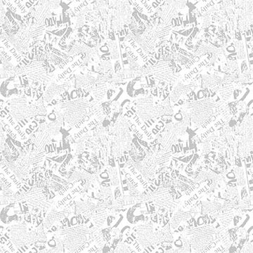 Image of By The Seashore The Daily Catch Newsprint Light Gray quilting cotton fabric by Claire Holliday, Features PATTERN on a color Background. Cute Little Fabric Shop.